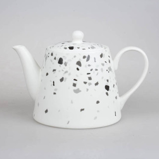 Modern Design Decal Printed Terazzo Matt Shiny Ceramic Tea Pot