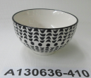 black dot patten ceramic fresh bowl with plastic lid