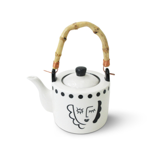 Good Selling Black Face Design Style Home Decorative Ceramic Teapot