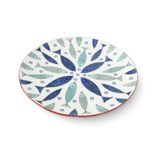 Hochwertige Keramikplatte mit Fischdesign