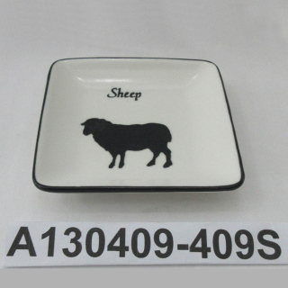 Plato de cerámica de oveja de 4,25 pulgadas