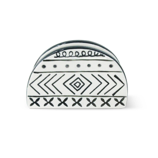 Good Sales Small Ceramic Napkin Holder With Black Line Design