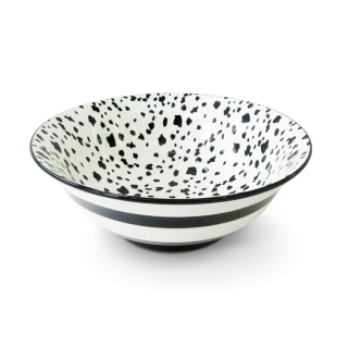 Japanese Ceramic Rice Bowl White And Traditional Blue Pattern Ramen Tableware
