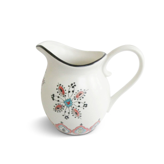 Milchkännchen aus Keramik mit Blumenmuster