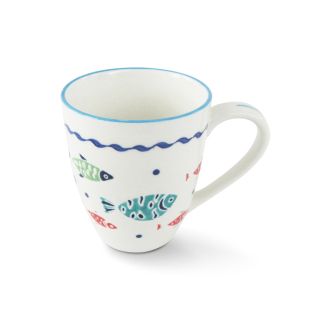 Hot Sale personligt porcelæn kaffekrus Farverigt fisk design eller mærkater til salgsfremmende gave
