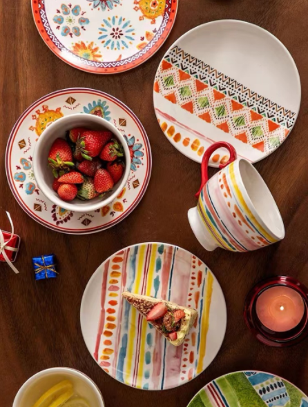 Bohemian style ceramic tableware set