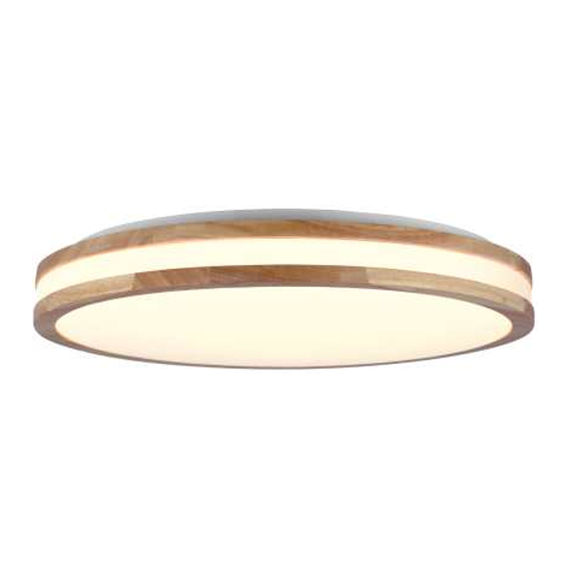 Double-line ceiling lamp in wood