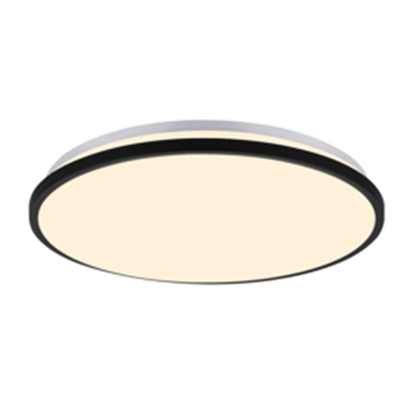 Round ceiling light with black frame