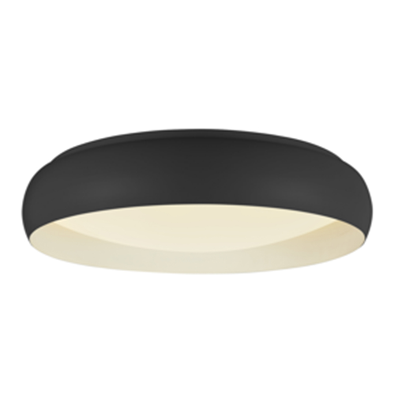Black semi-circular ceiling lamp
