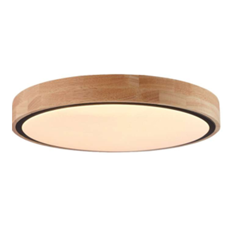 Ceiling lamp made of raw wood
