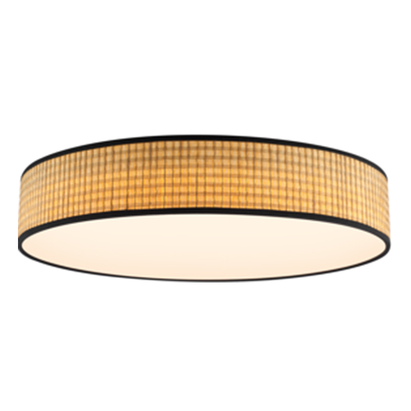 Yellow woven ceiling lamp