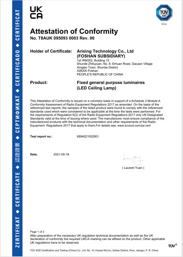 Attestation of ConformitY