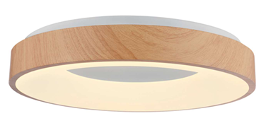 LED ceiling light made of wood