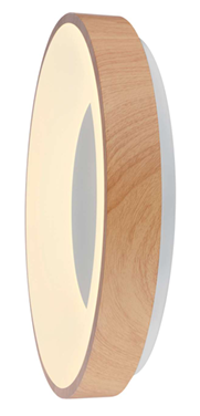 LED ceiling light made of wood