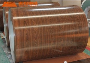 Prepainted galvalume color coated aluzinc steel coil prepainted aluzinc wooden Pattern design PPGL steel coil sheet or strip