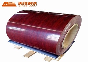 Prepainted galvalume color coated aluzinc steel coil prepainted aluzinc wooden Pattern design PPGL steel coil sheet or strip