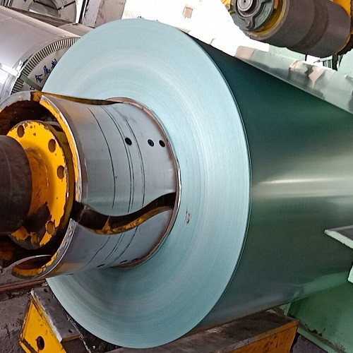 Galvalume steel sheet with one-side green anti-fingerprint treatment arrived in Korea