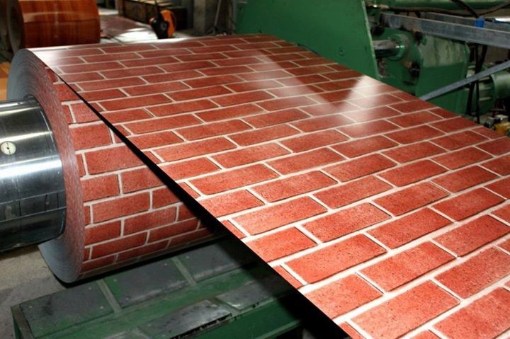 Brick Pattern Prepainted Galvanized Steel Coil/PPGI Steel Coil with Brick Pattern/Brick Modular Home PPGI Materials