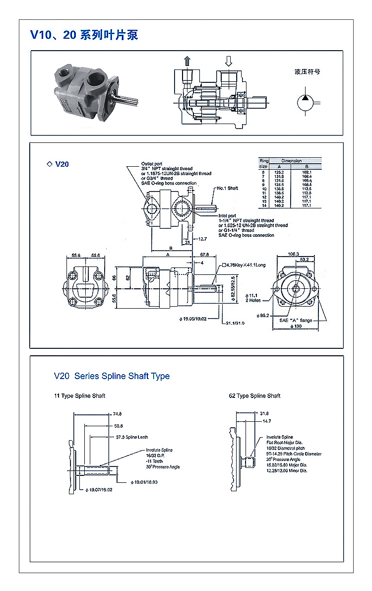 V20-1P2P-1C-20 Hydraulic Oil Pump