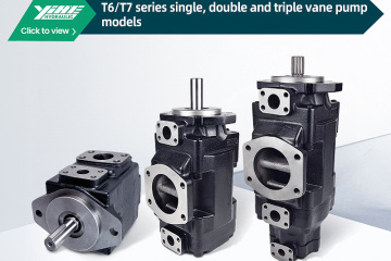 Modelos de bombas de palhetas simples, duplas e triplas série T6/T7