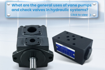 Quais são os usos gerais de bombas de palhetas e válvulas de retenção em sistemas hidráulicos?