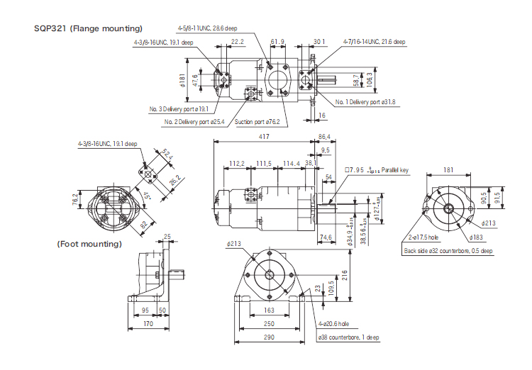 Vickers SQP321 triple pump replacement