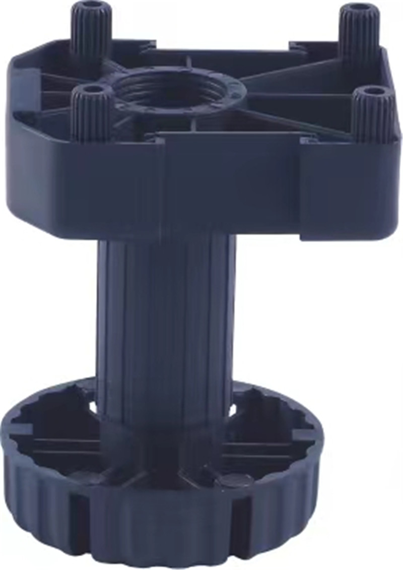 Black Plastic Cabinet Leg With Plastic Dowels.