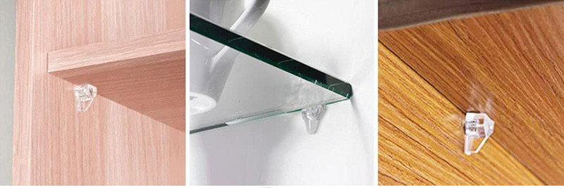 Plastic clear carbint shelf support