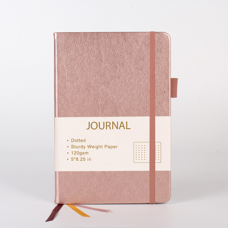 A5 Dot Grid Leather Journal With Elastic Band