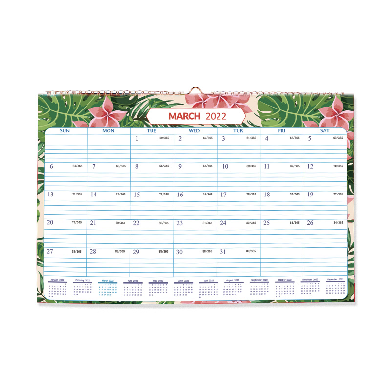 Drucken des 12-Monats-Wandkalenders aus Papier