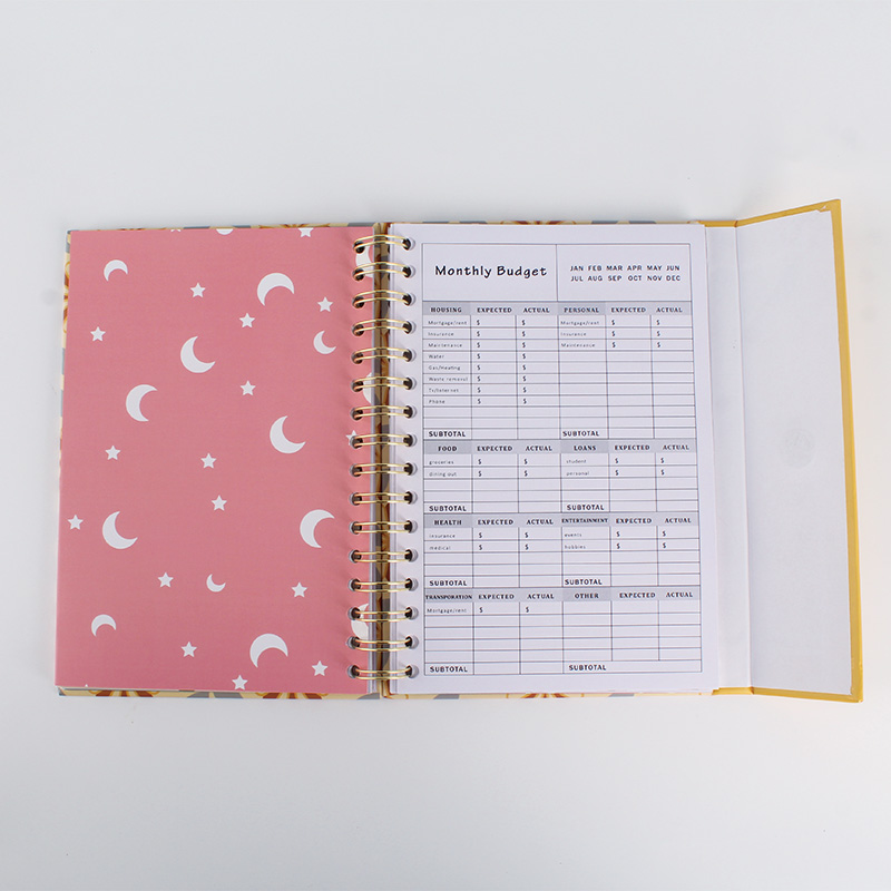 Yellow Cover Cute Financial Budget Planner Spiral Manufacturers, Yellow Cover Cute Financial Budget Planner Spiral Factory, Supply Yellow Cover Cute Financial Budget Planner Spiral
