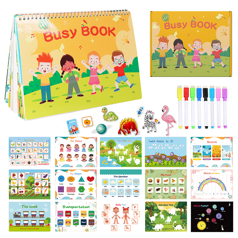 Inglés Preescolar Montessori Libros ocupados para niños pequeños