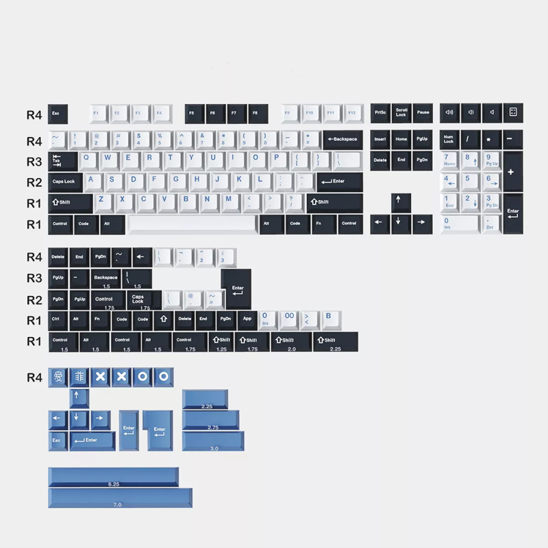 Profil Oem Double Shot White Pudding Xda Iso Keycaps,Low Prices Profil