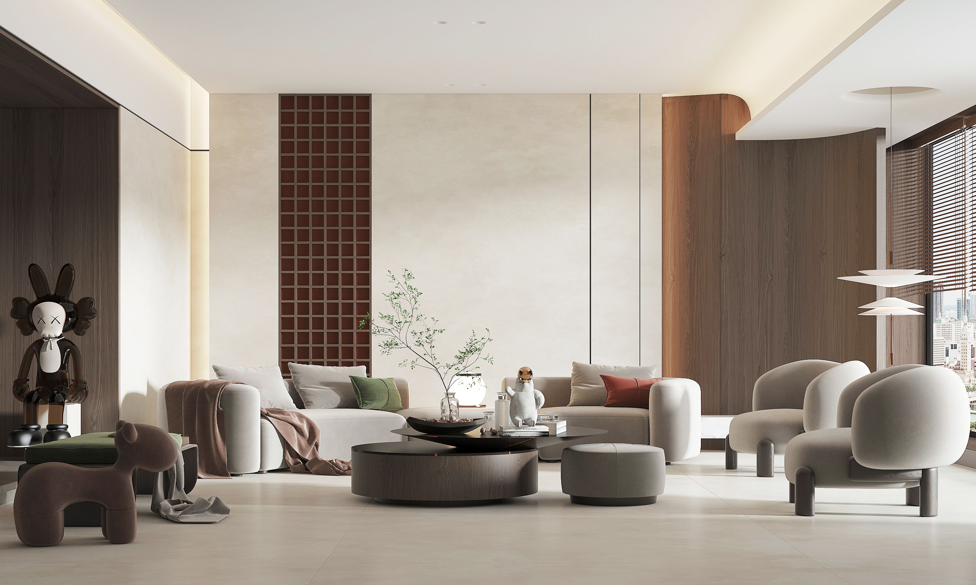 slabs with beige concrete patterns