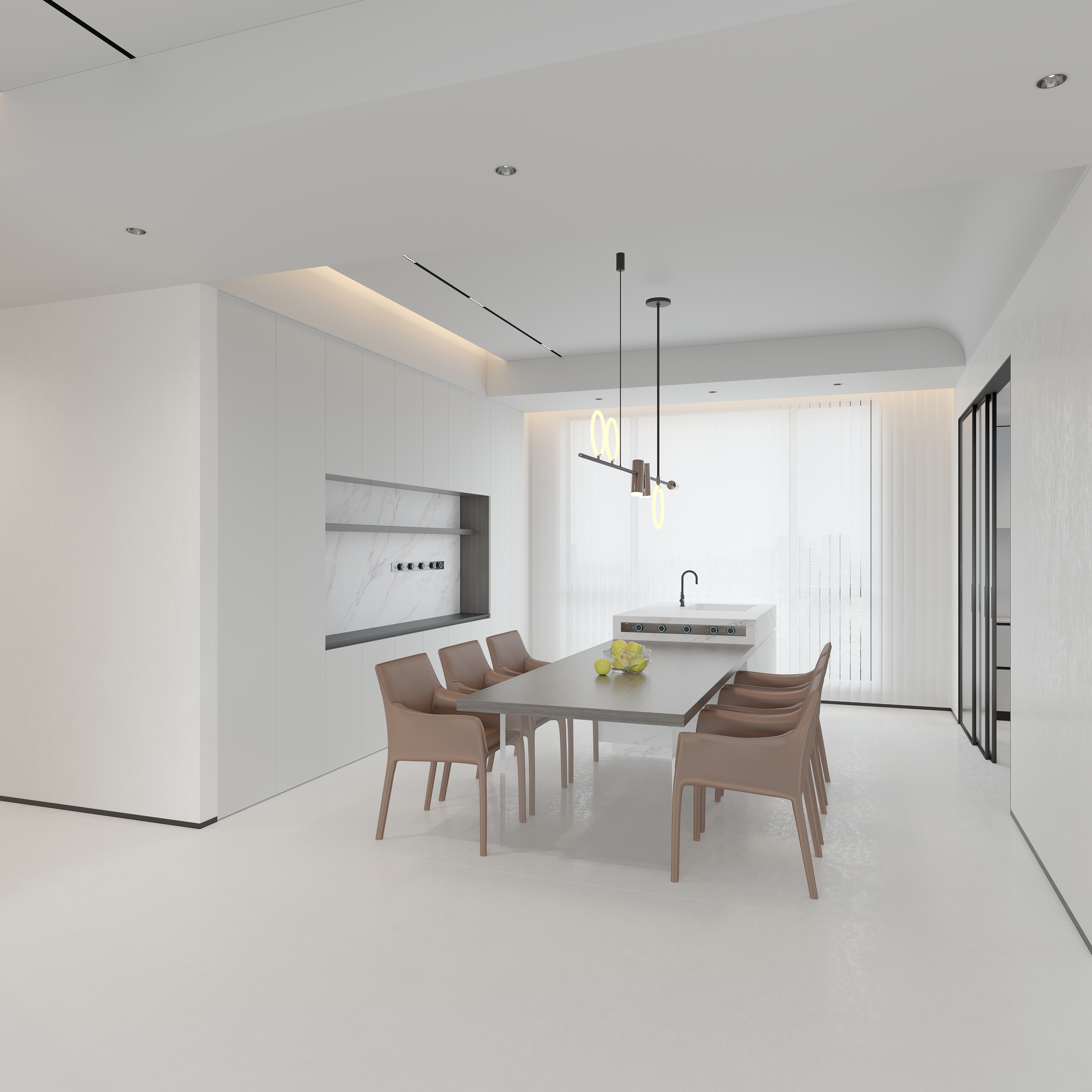 white slabs with metallic patterns