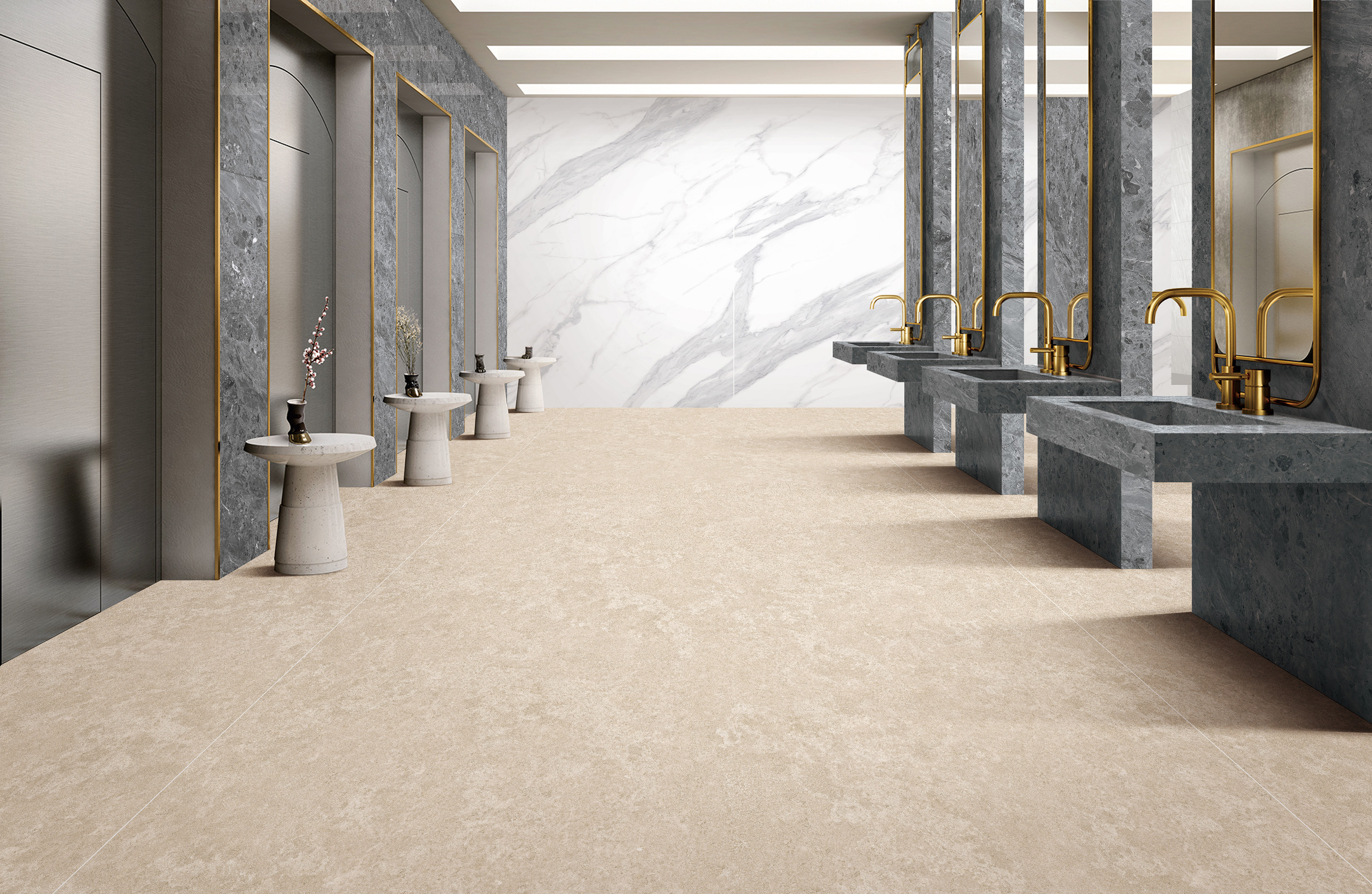 slabs with stone lines