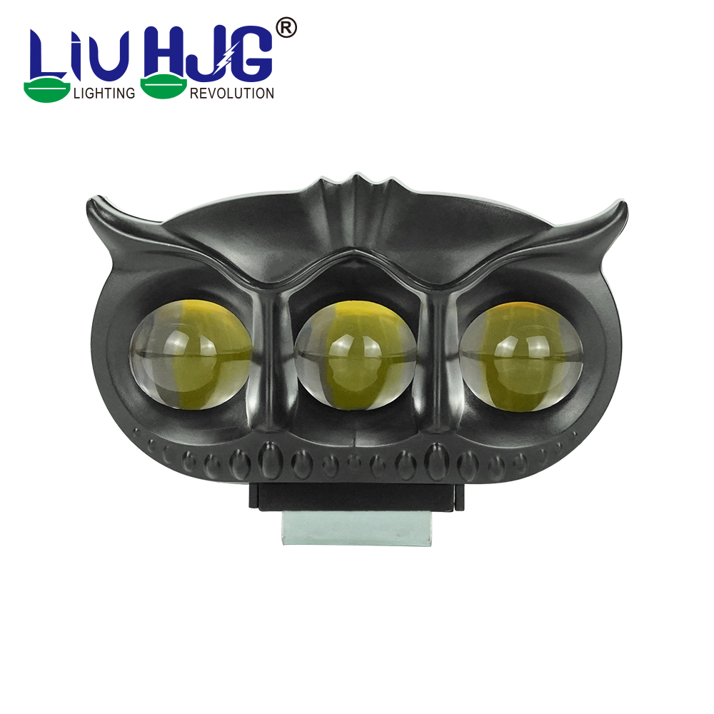 HJG LED Owl Fog Light Vàng/Trắng và Đỏ Hiệu ứng mắt quỷ 3 chế độ màu với nhấp nháy
