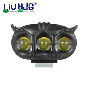 Đèn sương mù HJG LED hình con cú màu vàng/trắng và đỏ hiệu ứng mắt quỷ 3 chế độ màu có đèn nhấp nháy
