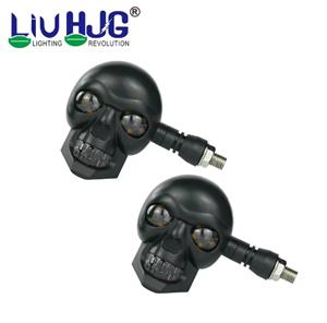 Motorcycle skull turn signal indicator light