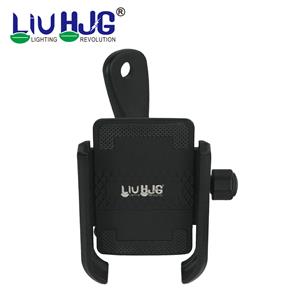 Motorcycle phone holder with USB charger socket