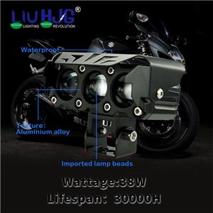 Đèn sương mù xe máy LiuHJG 12-24V hai màu trắng và vàng 3 đèn pha xe tải