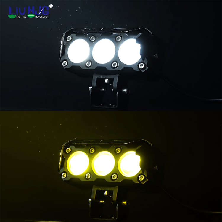 LiuHJG 12-24V white and yellow dual color motorcycle fog lamp 3 led truck headlight