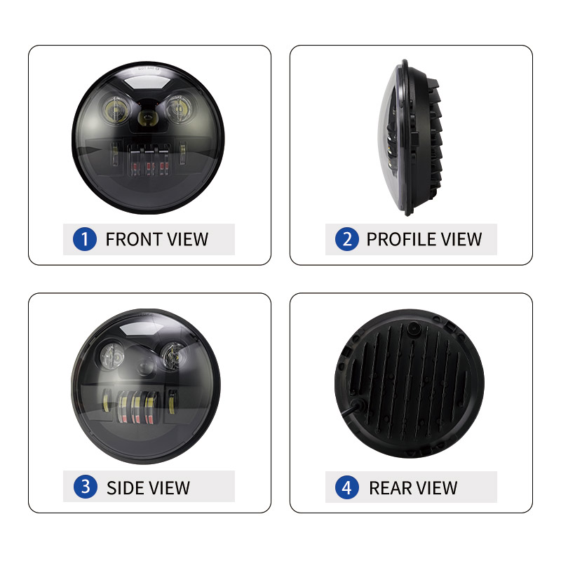 LiuHJG 7 Inch Round 12 to 80 Volts 40 Watts Auto Led Headlight Motorcycle Driving Lights