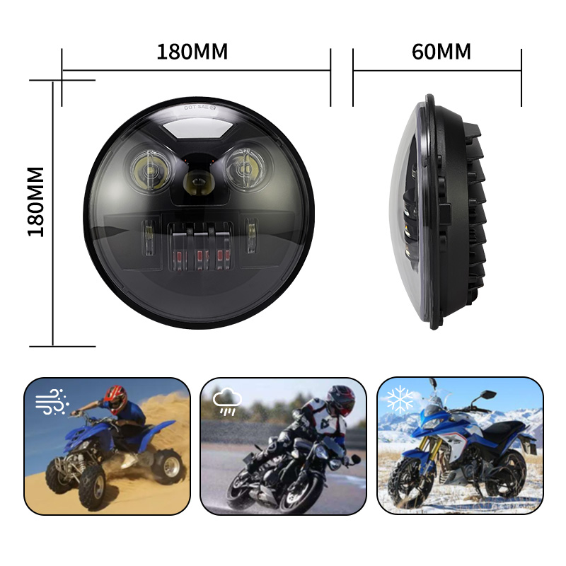 LiuHJG 7 Inch Round 12 to 80 Volts 40 Watts Auto Led Headlight Motorcycle Driving Lights