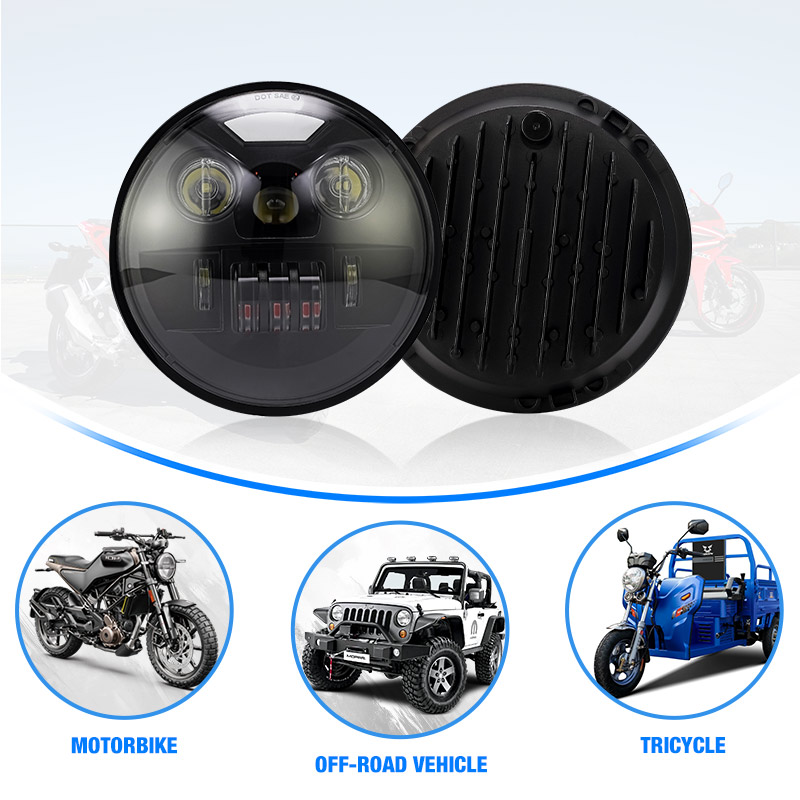 LiuHJG 7 Inch Round 12 to 80 Volts 40 Watts Auto Led Headlight Motorcycle Driving Lights