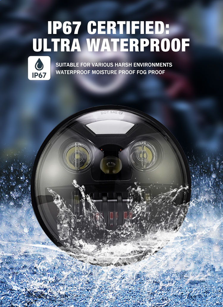 7 inch round led headlight