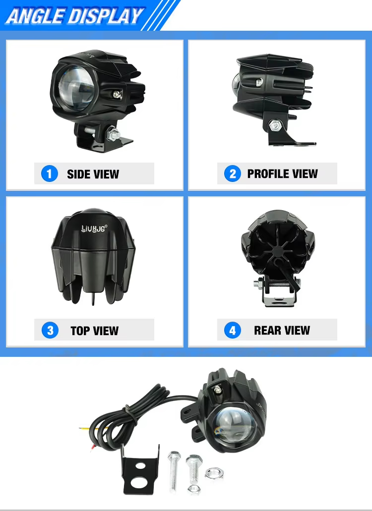 LIUHJG Wholesale High Power Driving Lamp 3 Colors Mini Spotlight Led Motorcycle Fog Light