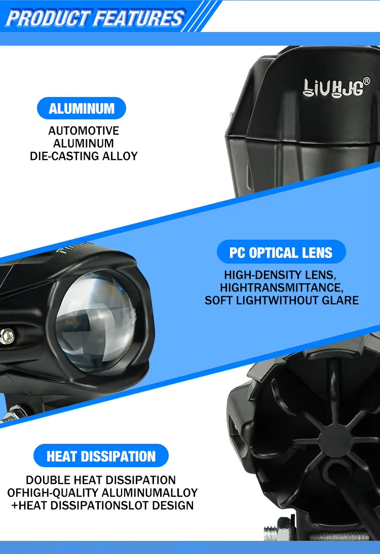 LIUHJG Wholesale High Power Driving Lamp 3 Colors Mini Spotlight Led Motorcycle Fog Light