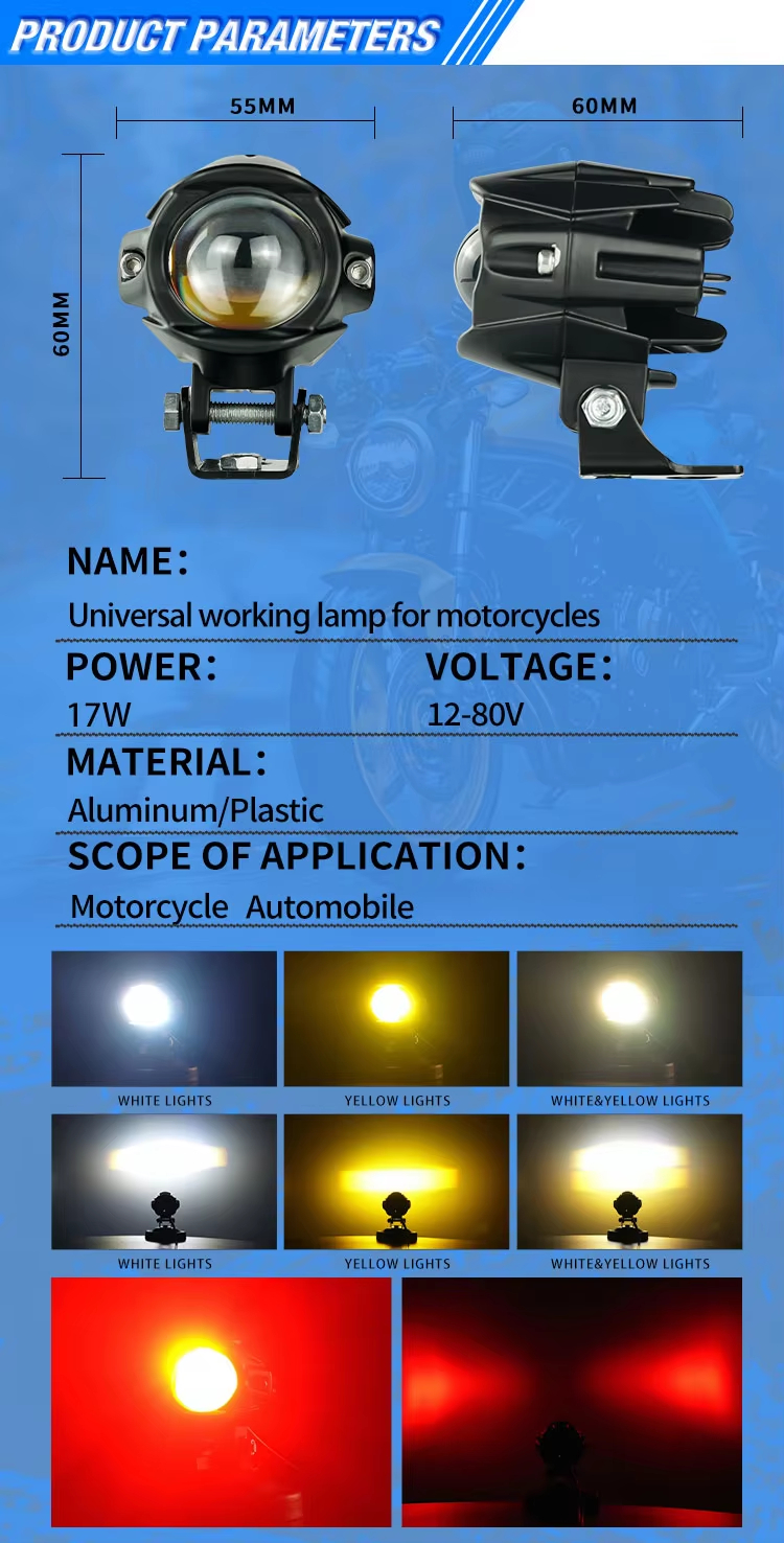 LIUHJG China High Power Driving Lamp 3 Colors Mini Spotlight Led Motorcycle Fog Light