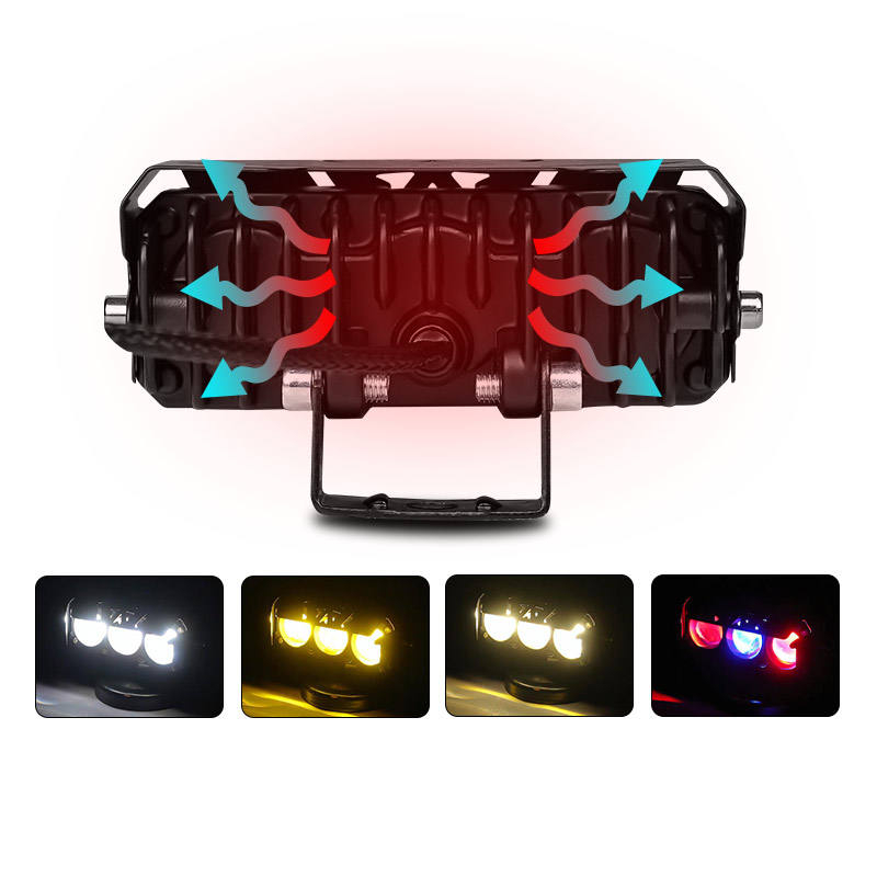New Design China HT 3 Lens motorcycle LED Driving Lights 12-80V IP67 Waterproof Spotlights